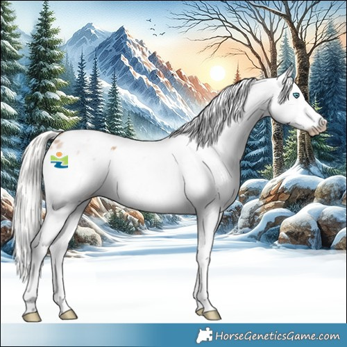 Horse Color:Gray Silver Smoky Creme Splash Tobiano Appaloosa 