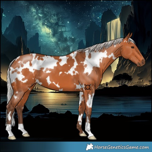 Horse Color:White Spotted Silver Bay 