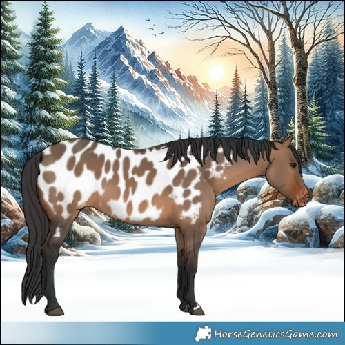 Horse Color:Brown Dun Near Leopard 
