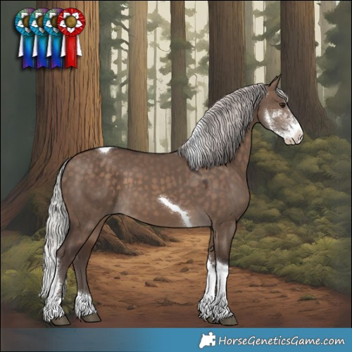 Horse Color:Silver Brown Dun Sabino Tobiano 