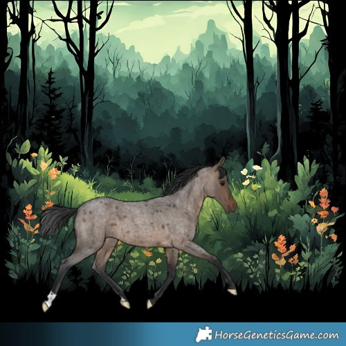 Horse Color:Brown Roan Dun 