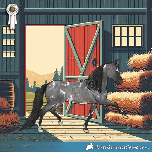 Horse Color:White Spotted Brown Roan Rabicano 