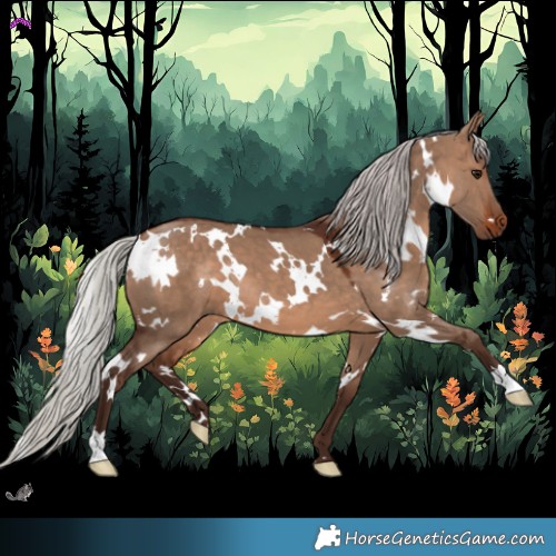 Horse Color:White Spotted Silver Brown Dun 