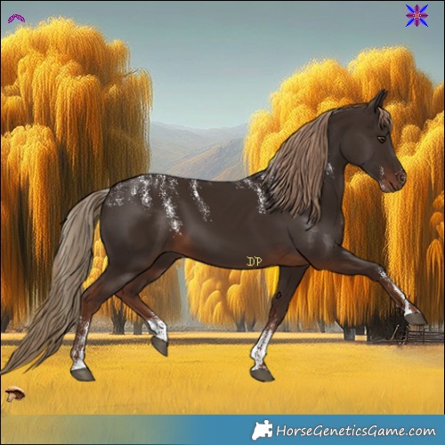 Horse Color:Powder White Liver Chestnut