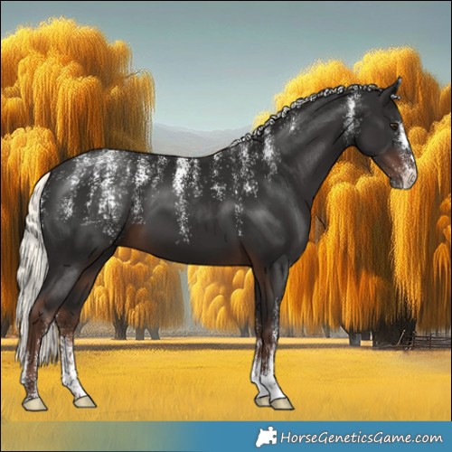 Horse Color:Powder White Liver Chestnut Mushroom