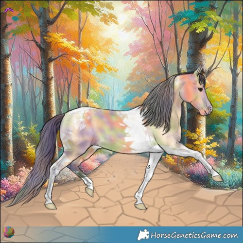 Horse Color:Nacre Buckskin Tobiano