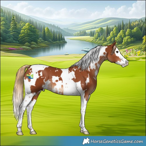 Horse Color:White Spotted Chestnut Splash Tobiano 