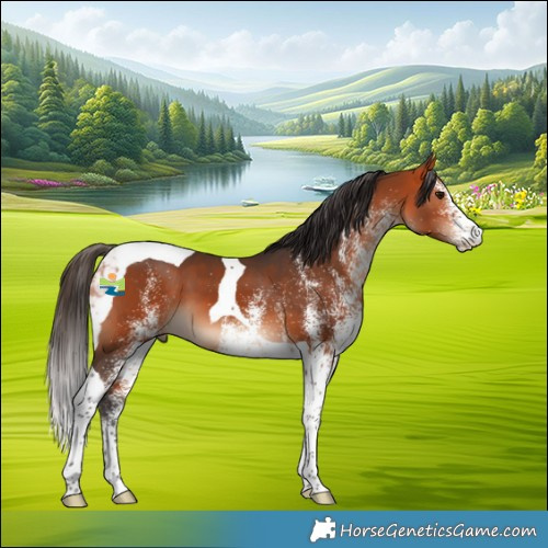 Horse Color:White Spotted Bay Tobiano