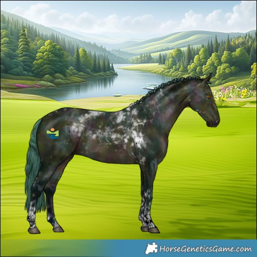 Horse Color:Watercolor Midnight Buckskin Ice Dun Tobiano 