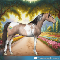 Horse Color:Sable Champagne Tobiano Rabicano