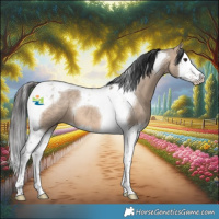 Horse Color:Bay Dun Splash Tobiano 