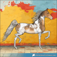 Horse Color:Silver Buckskin Tobiano Varnish 
