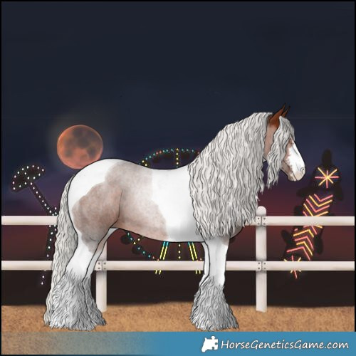 Horse Color:White Spotted Silver Brown Tobiano 