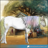 Horse Color:Nacre White Spotted Smoky Grullo Ice Tobiano Frame 