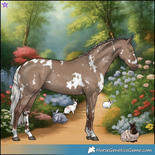 Horse Color:White Spotted Silver Grullo Rabicano