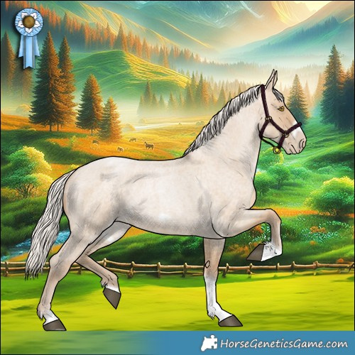 Horse Color:Silver Grullo Roan Pearl Tobiano Frame 