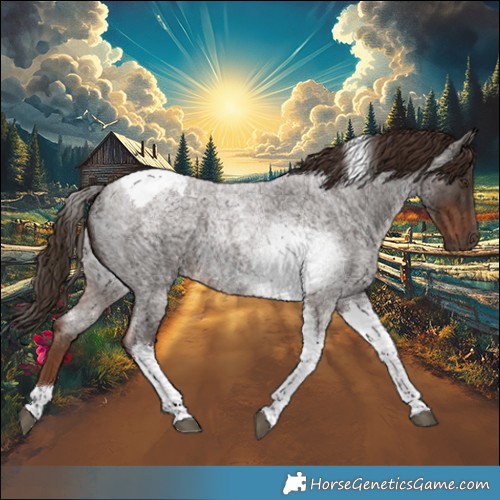 Horse Color:Liver Red Roan Tobiano 