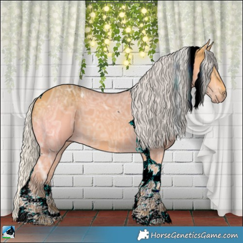 Horse Color:Silver Buckskin Ice Tobiano 