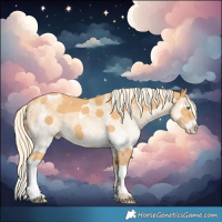 Horse Color:White Spotted Gold Cream Champagne Tobiano 