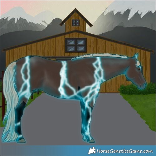 Horse Color:Void Thunderstruck Liver Chestnut Tobiano 