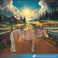 Horse Color:Powder White Liver Chestnut Rabicano  and Powder White Gold Champagne Rabicano 