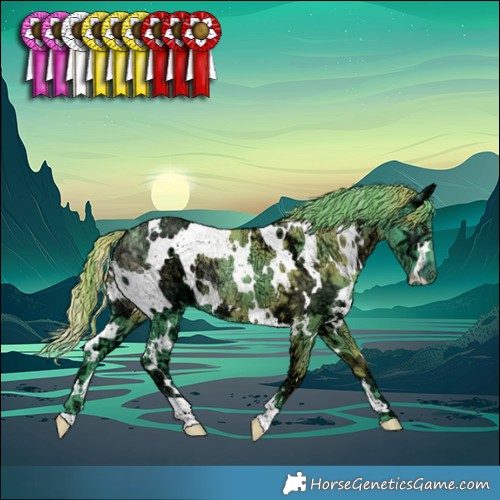 Horse Color:Watercolor White Spotted Chocolate Smoky Black Chinchilla Ice 