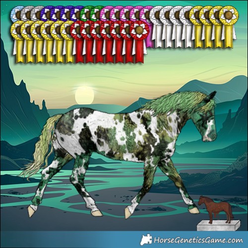 Horse Color:Watercolor White Spotted Chocolate Smoky Black Chinchilla Ice 