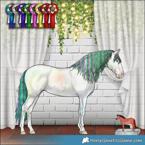 Horse Color:Painted White Spotted Amber Champagne Ice