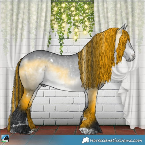 Horse Color:Painted White Spotted Brown Chinchilla Dun 