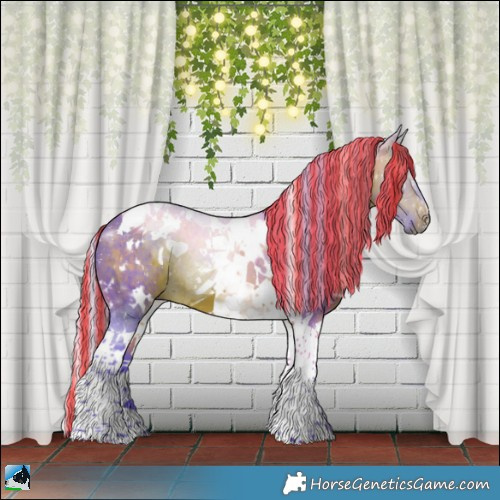 Horse Color:Painted Watercolor White Spotted Silver Brown Tobiano