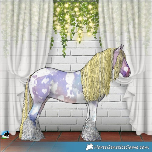 Horse Color:Painted Watercolor White Spotted Silver Brown Dun Tobiano