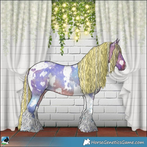 Horse Color:Painted Watercolor White Spotted Silver Brown Dun Tobiano