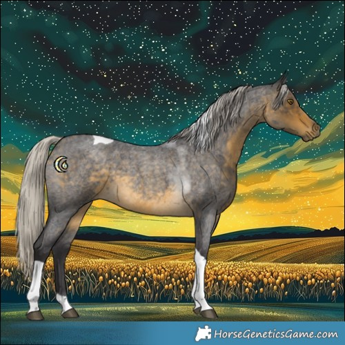 Horse Color:Silver Buckskin Roan Tobiano 