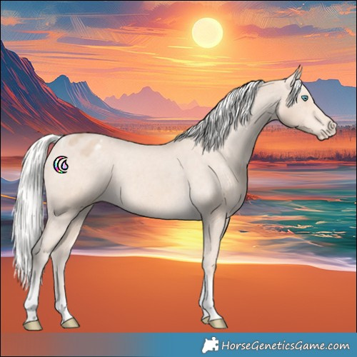Horse Color:Silver Perlino Tobiano Varnish 