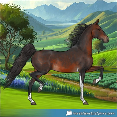 Horse Color:Brown Tobiano Rabicano