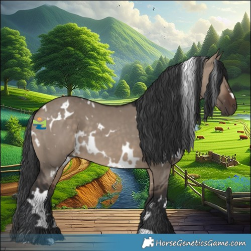 Horse Color:White Spotted Brown Dun 