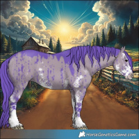 Horse Color:Watercolor Grullo Sabino Brindle 
