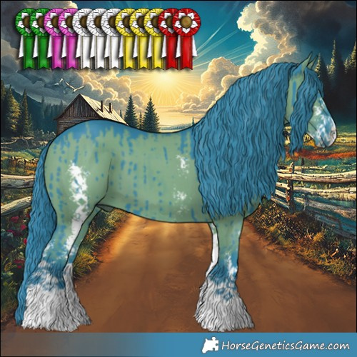 Horse Color:Watercolor Grullo Sabino Brindle 