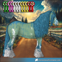 Horse Color:Watercolor Grullo Sabino Brindle 