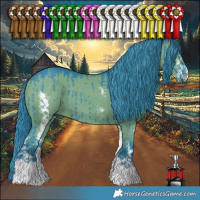 Horse Color:Watercolor Grullo Sabino Brindle 