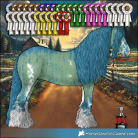 Horse Color:Watercolor Grullo Sabino Brindle 