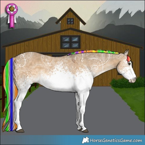 Horse Color:Painted White Spotted Chocolate Palomino Ice Dun Rabicano 