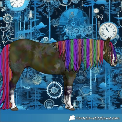 Horse Color:Painted Watercolor White Spotted Midnight Bay Ice 