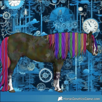 Horse Color:Painted Watercolor White Spotted Midnight Bay Ice 