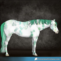 Horse Color:Watercolor White Spotted Black Ice Splash 
