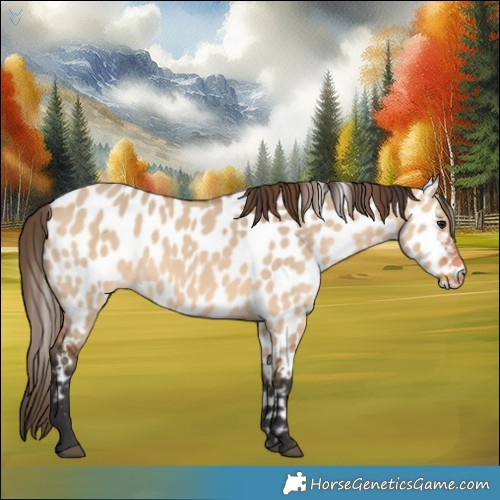 Horse Color:Bay Dun Appaloosa Rabicano