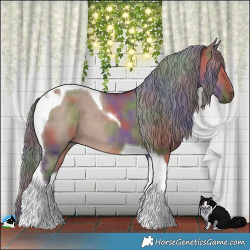 Horse Color:Nacre Liver Red Dun Mushroom Tobiano 