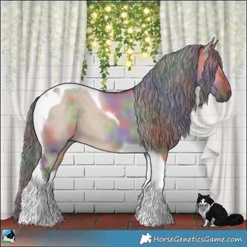 Horse Color:Nacre Liver Red Dun Mushroom Tobiano 