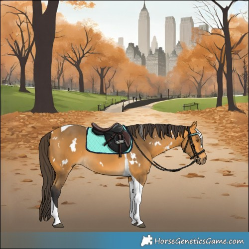 Horse Color:White Spotted Buckskin Tobiano 