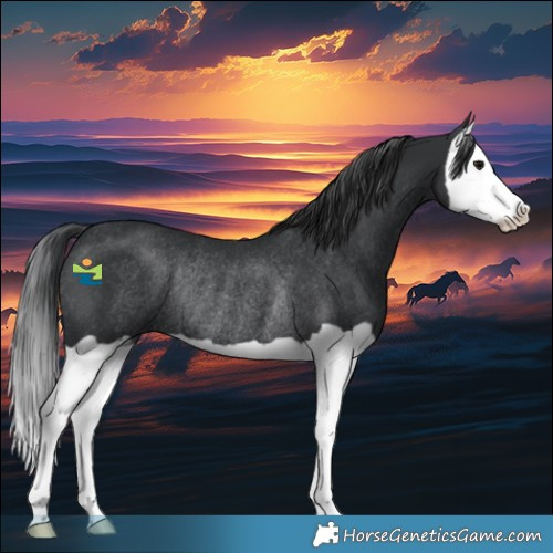 Horse Color:Black Splash Rabicano 